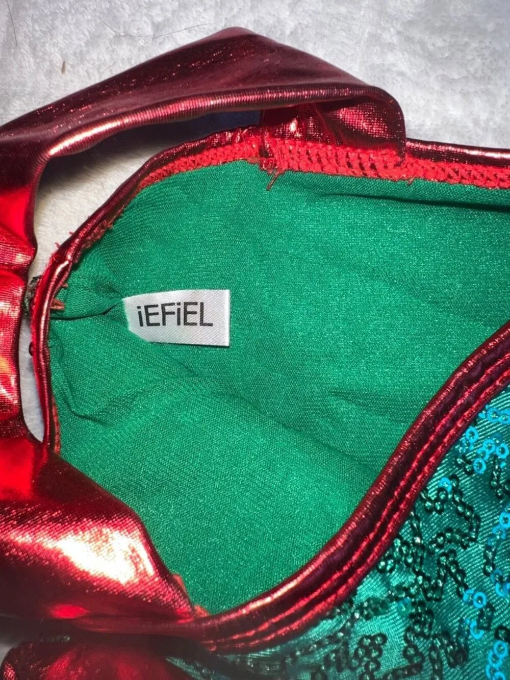 iEFiEL girls dress size 6 Christmas green red tutu sparkle bow ballerina